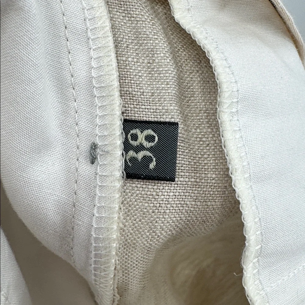 Ballin Relax Men's Cream 100% Linen Dress Pants 38 neutral office summer casual
